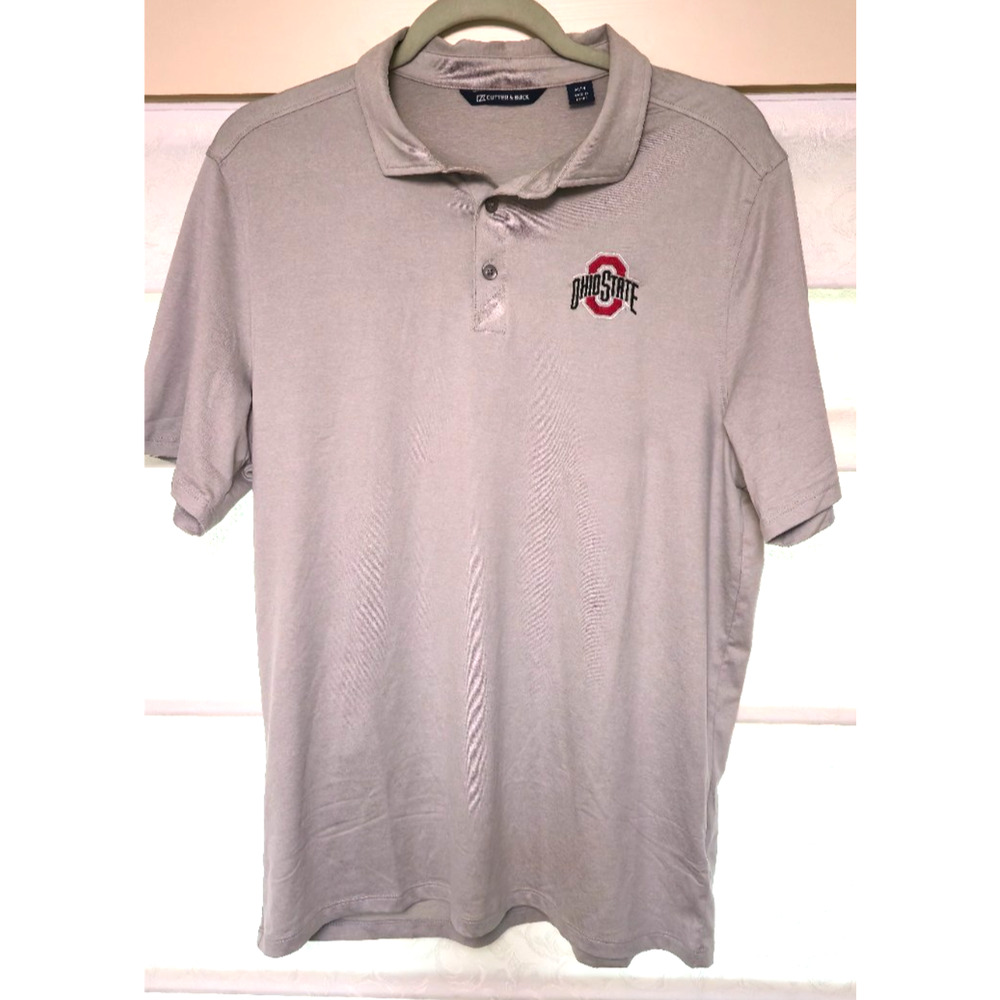 Ohio State Buckeyes Polo Shirt Men’s Medium Gray Cutter & Buck NWOT